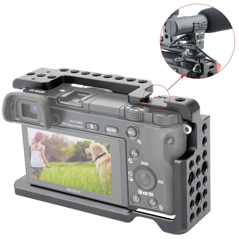 NICEYRIG A6100 A6300 A6400 A6000 Camera Cage with 1/4 Thread and Cold Shoe - 083