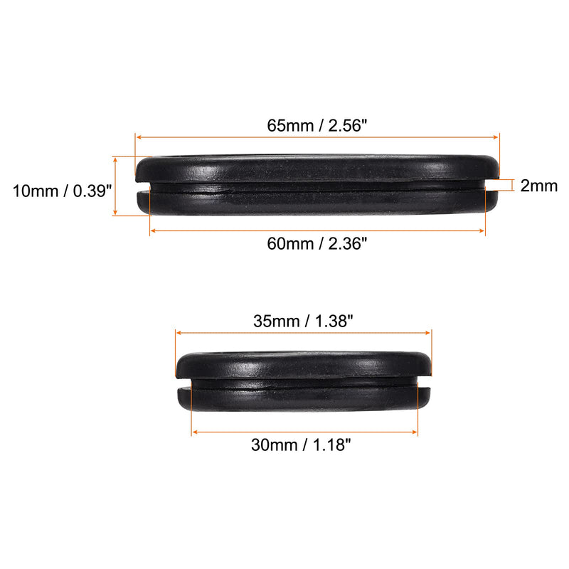 MECCANIXITY Rubber Grommet Mount Size 60 x 30 mm Oval Double-Sided for Wire Protection Pack of 8