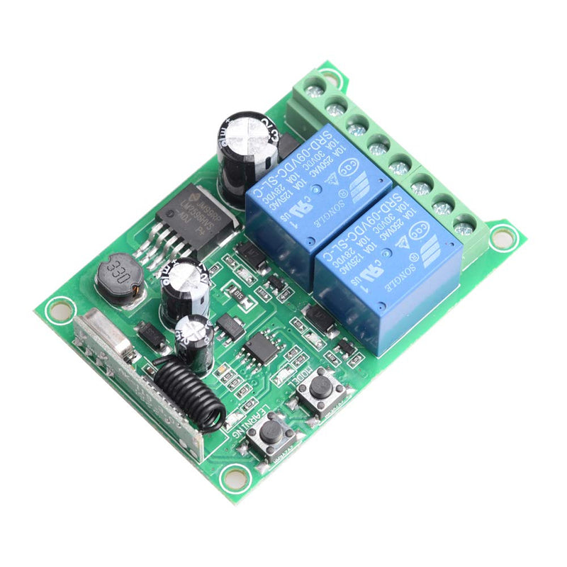fushionsea Universal Wireless Remote Control Switch DC 12V 24V 36V 48V 2CH 10A Relay Receiver Module with 2 Channel RF Remote Transmitter for Various Wireless Controls