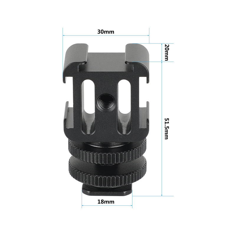 CAMVATE 3-Way Cold Shoe Mount Bundle with Adjustable Shoe Mount Adapter - 2890