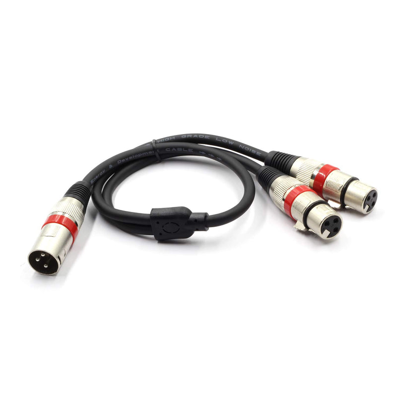 SiYear Balanced Microphone Patch Y Cable Cords - XLR Male to Dual XLR Female 3 Pin Jack Splitter Cord Audio Adapter (XLR-M to Two XLR-F)-50 cm XLRM-2XLRF