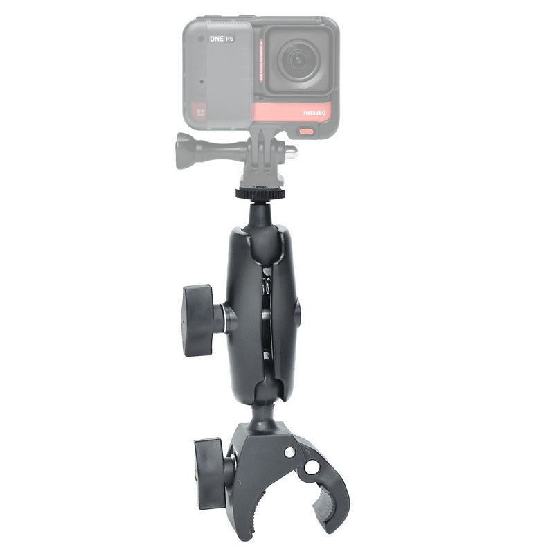 VGSION 1/4 Handlebar Clamp Motorcycle Mount for Insta360 One X2 / One RS / One R / GoPro Hero, with Ballhead handlebar mount