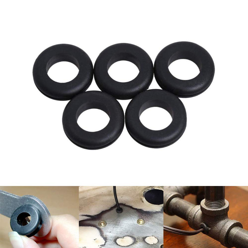 Wolfride 180Pcs Rubber Grommet Assortment Kit Rubber Hole Grommet O Ring Washer Set Rubber Wire Grommets| 1/4", 5/16", 3/8", 7/16", 1/2", 5/8", 7/8", 1"