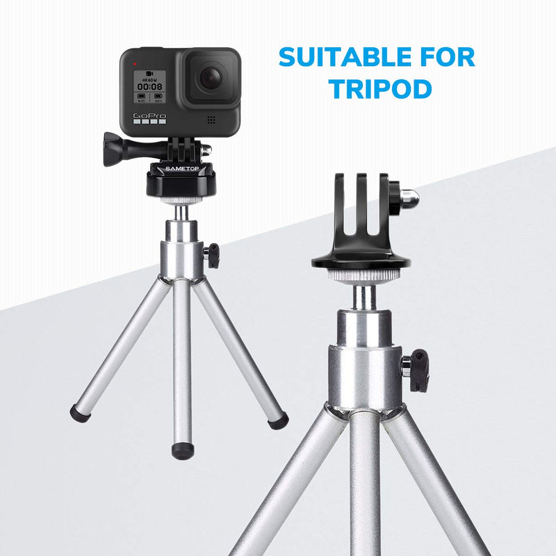 Sametop Quick Release Tripod Mount + Tripod Mount Adapter Compatible with Hero 10, 9, 8, 7, 6, 5, 4, Session, 3+, 3, 2, 1, GoPro Hero (2018), Fusion Cameras