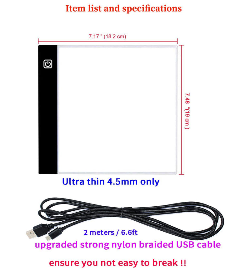 Light Pad Drawing A5 Tracing Light Table LED Copy Board Ultra-Thin Display Pad Brightness Adjustable Stencil Artist Art Tracing Tatto Table LED pad a5