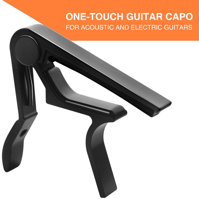 Guitar Capo for Acoustic and Electric Guitar,6-String Acoustic & Electric Guitar Capo, Tontomtp Guitar capo(Black)