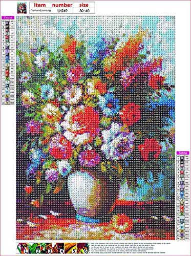 5D Diamond Painting Kits Flower 12X16 Inch Oil Painting with Pen Tool Accessories for Adults Kids