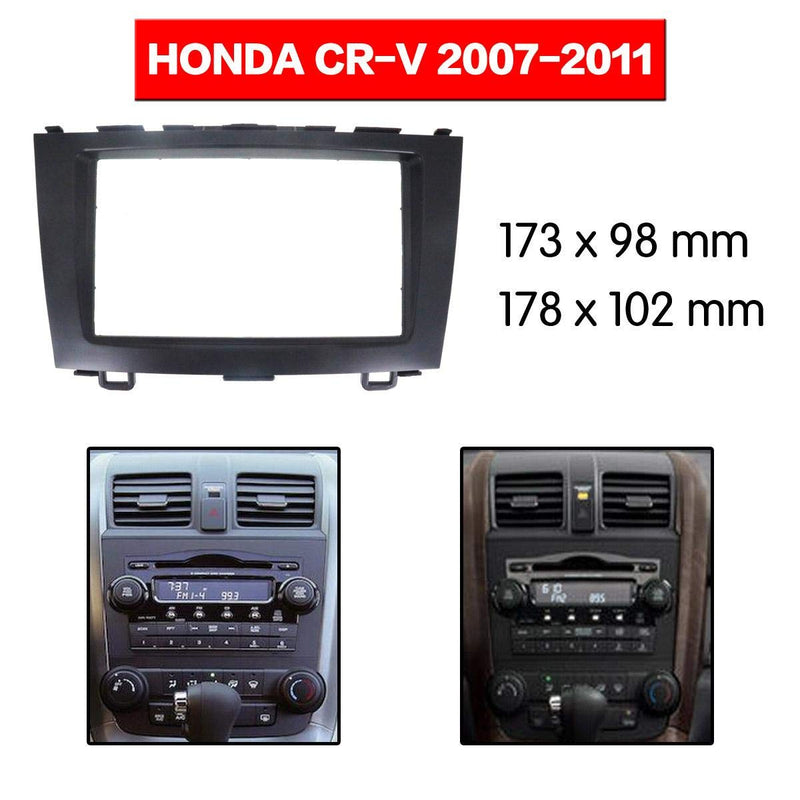 YuYue Radio Stereo Panel for Honda CRV 2007-2012 2 Din Car Radio Frame Fascia Panel DVD Stereo CD Panel Dash Mount Refit Installation Trim Kit Frame (Black) Black