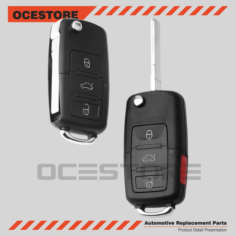 [AUSTRALIA] - OCESTORE 2Pcs Car Key Fob Keyless Entry Remote HLO1J0959753AM 3-btn Compatible with Beetle CC Golf GTI Passat Touareg 
