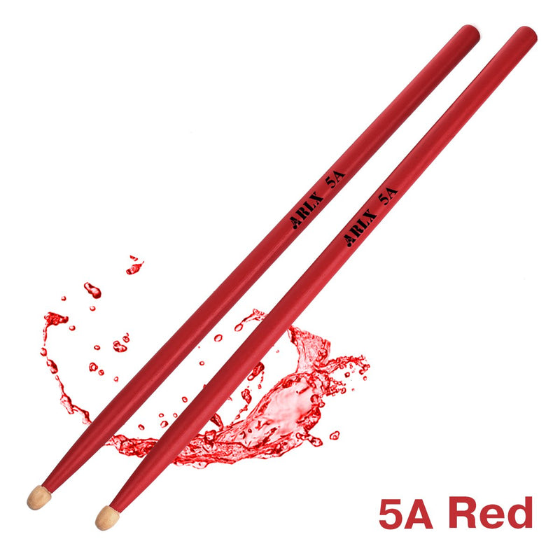 Drum sticks 5a Wood Tip drumsticks Classic Red drum stick (2 pair Red -5A drumstick)