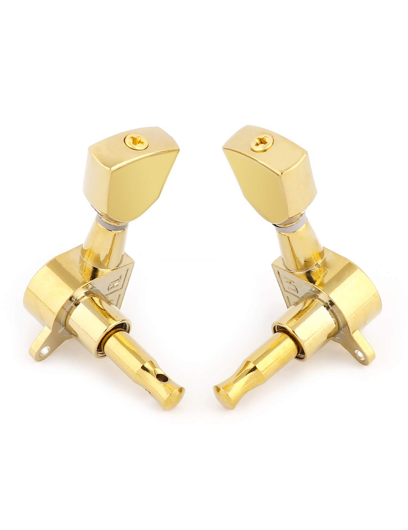 Metallor Sealed Guitar String Tuning Pegs Grover Machines Heads Tuning Keys Tuners 3L 3R Electric Guitar Acoustic Guitar Parts Replacement Gold.