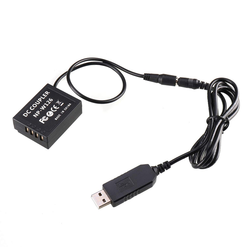 [AUSTRALIA] - Foto4easy NP-W126 Dummy Battery USB Cable with 5V 3A Adapter for Fuji Camera X-A1 X-A2 X-A3 X-E1 X-E2 X-M1 X-Pro X-T1 X-T2 X-T10 