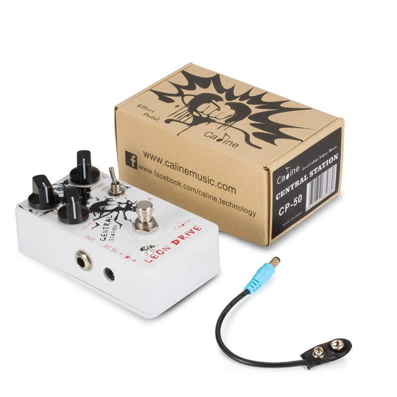[AUSTRALIA] - Caline Electric Guitar Effects Pedals Multi Distortion Leon Drive 9V DC White Central Station Guitar Pedal Bass Reverb Acoustic Preamp True Bypass CP-50 Guitarist Gifts 