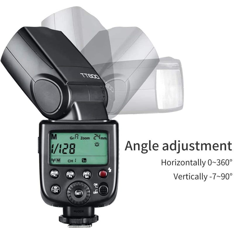 GODOX TT600 External Flash for Canon/Nikon/Pentax/Olympus/Fuji and Other DSLR Camera with Standard Hotshoe, GN60 High Output, Wireless Trigger Support