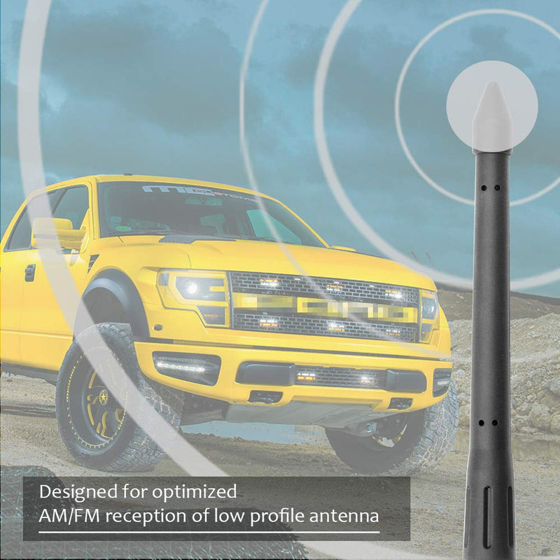 KSaAuto 5.5 Inch Antenna Compatible with Ford F150 2009-2021 | Car Wash Proof Flexible Rubber Antenna Replacement Mast | Designed for Optimized Car Radio FM/AM Reception Black