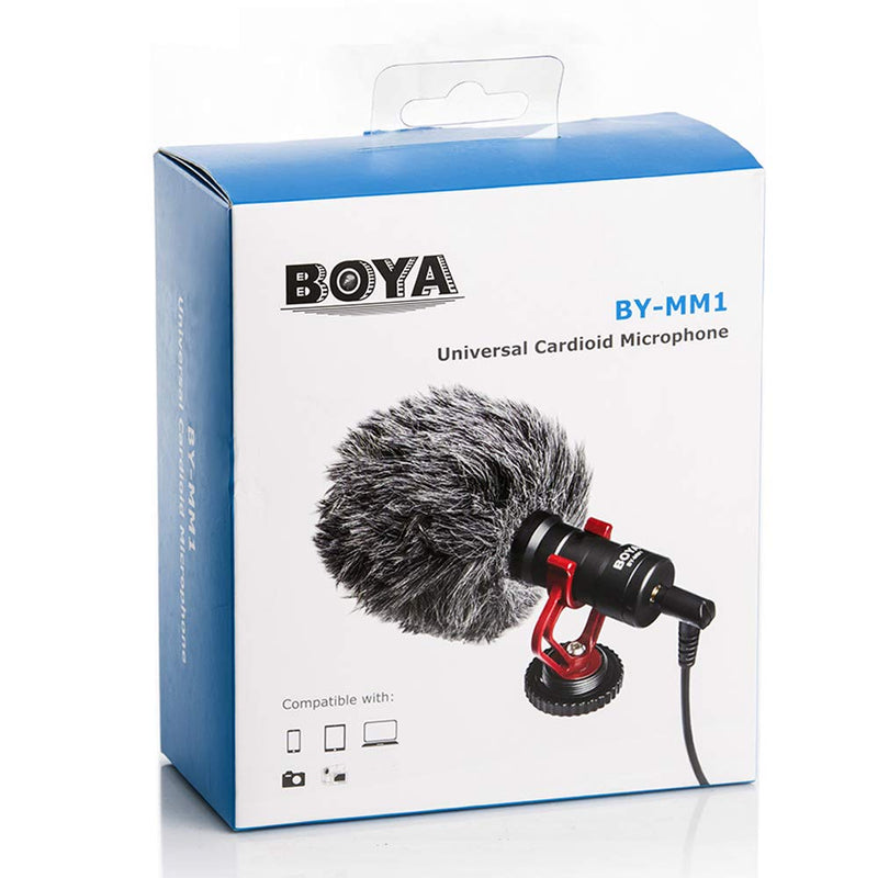 BOYA by-MM1 Universal Cardioid Recording Microphone | Wroks with iPhone, Android Smartphone, DSLR Cameras, camcorders, PCs and Mac