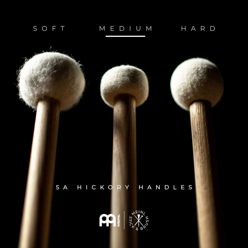 Meinl Drum Set Mallets with Medium Soft Felt Head and 5A American Hickory Handle-MADE IN GERMANY, (SB401)