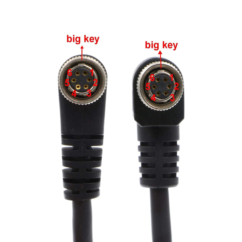 Uonecn Basler AVT GIGE CCD Camera Cable Right Angle Hirose 6 Pin Female to Open End 39''