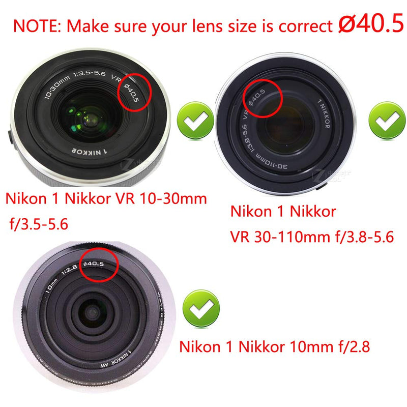 A6600 Hood Metal Lens Shade 40.5mm for Sony Alpha a6600 A6400 A6300 A6000 w/16-50mm Lens/Nikon 1 Nikkor 10-30mm Lens Black
