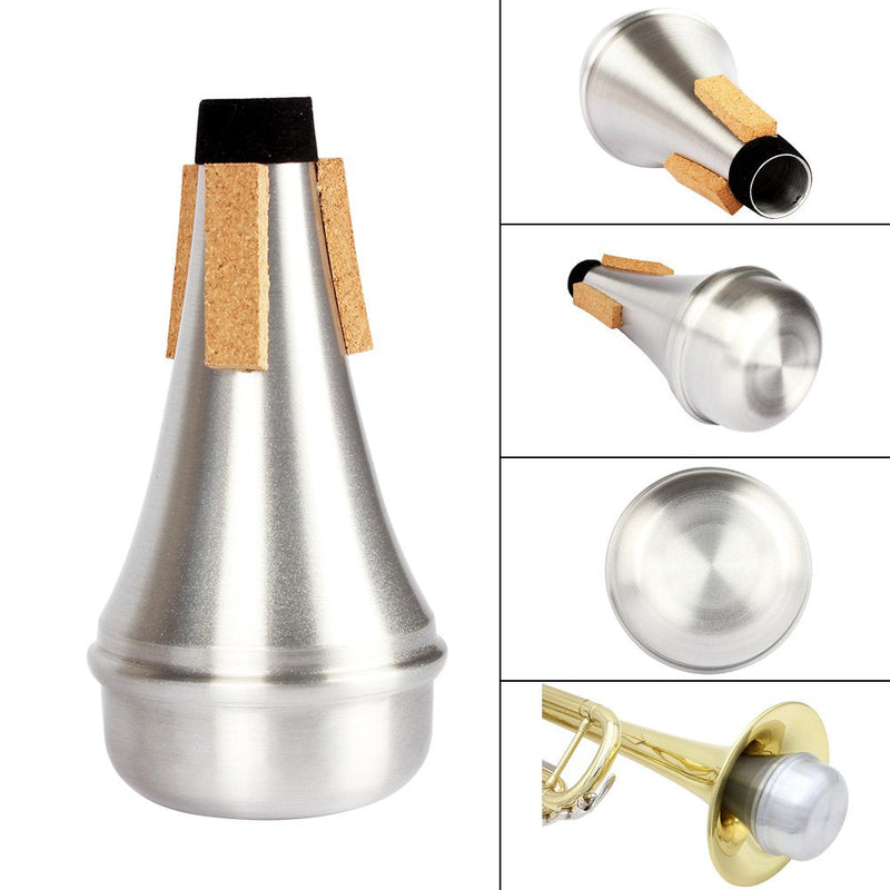 an-do-er Trumpet Straight Mute Sourdine Aluminum Alloy Silver Color