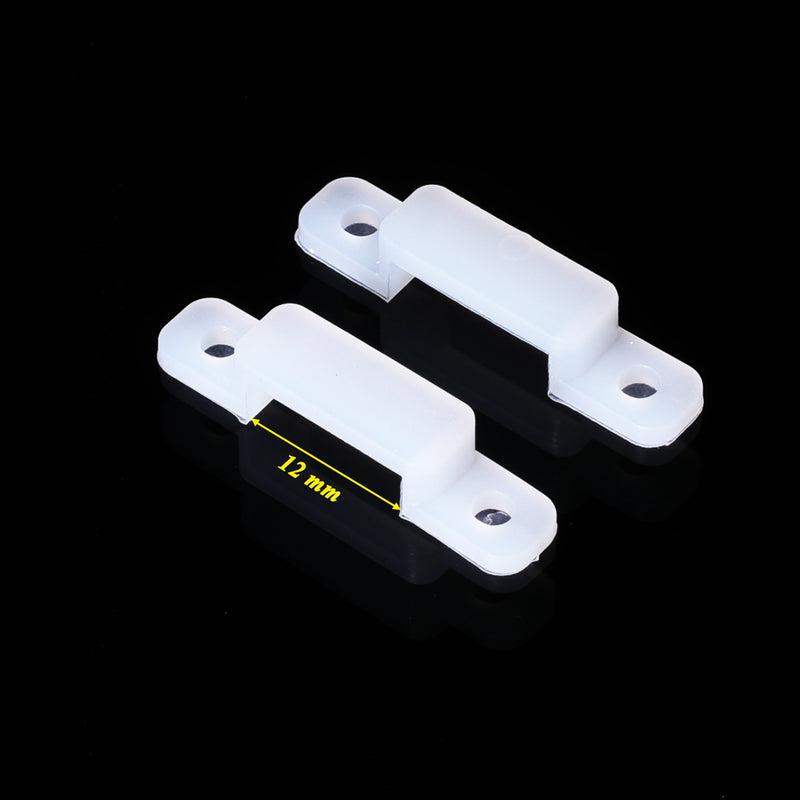 [AUSTRALIA] - BCP 100pcs Silicone Mounting Bracket LED Strip Fixing Clips for 12 mm Max Width Led Strip, Screws are Included 12mm 