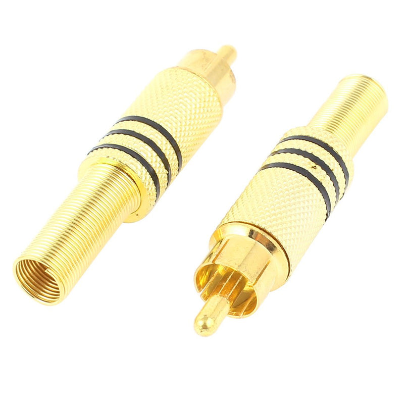 uxcell 10Pcs Gold Plated RCA Audio Video Male Connector Metal Spring Adapter