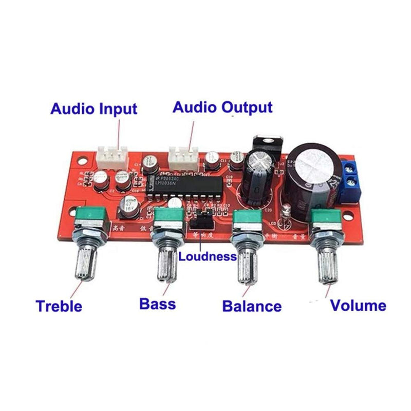 Taidacent LM1036 Bass Treble Board Pre-amplifier Audio Tone Control Board Volume Adjustment Bass Tone Circuit (fixed potentiometer version) fixed potentiometer version