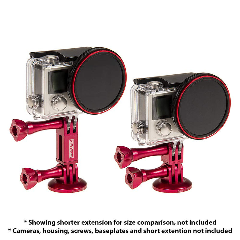 GoTough 45mm Red Extender Arm – Metal Straight Extension Arm Compatible with GoPro HERO3, HERO3+, HERO4, HERO5, HERO6, HERO7 2-Prong Mounting System - by Fotodiox Pro
