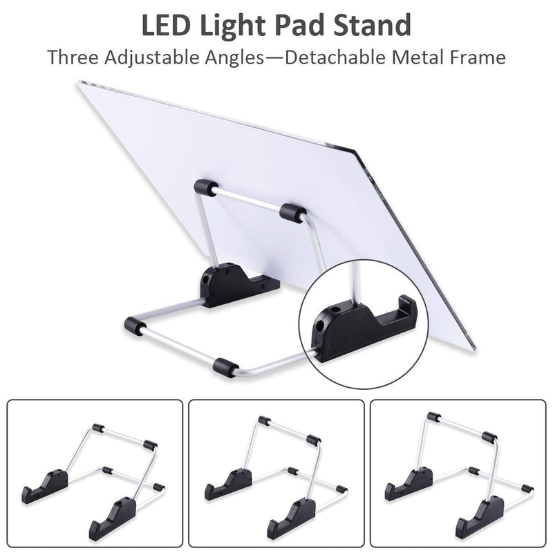 Mlife Mini Light Pad Stand - Adjustable Light Box Tablet Stand, 3 Angles Non-Skidding Metal Holder for A4 LED Tracing Box & Diamond Painting Light Pad