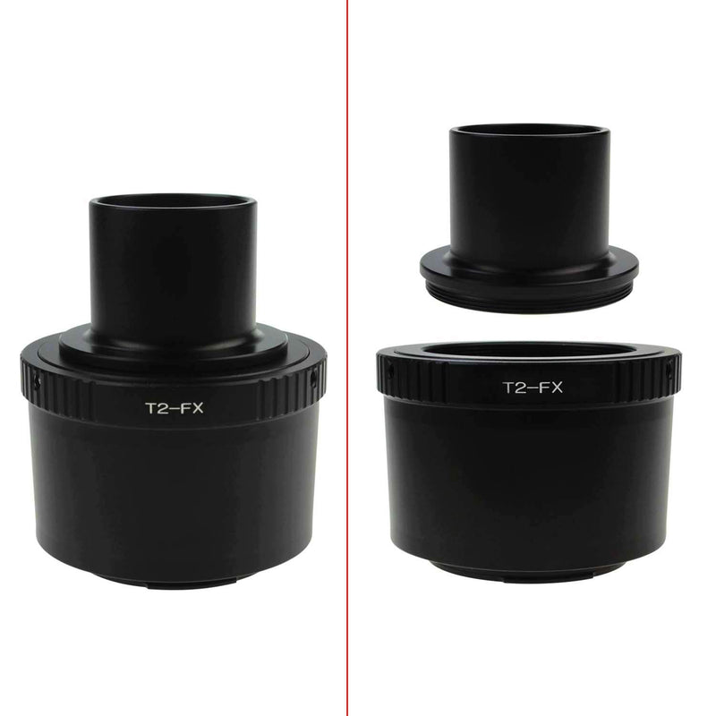 Astromania T T2 Lens to Fuji FX Mount Camera Adapter and M42 to 1.25" Telescope Adapter (T-Mount) - Universal Screw in for X-T1 X-A1 X-E2 X-M1 X-E1 X-PRO1 Ring Set for Fuji FX