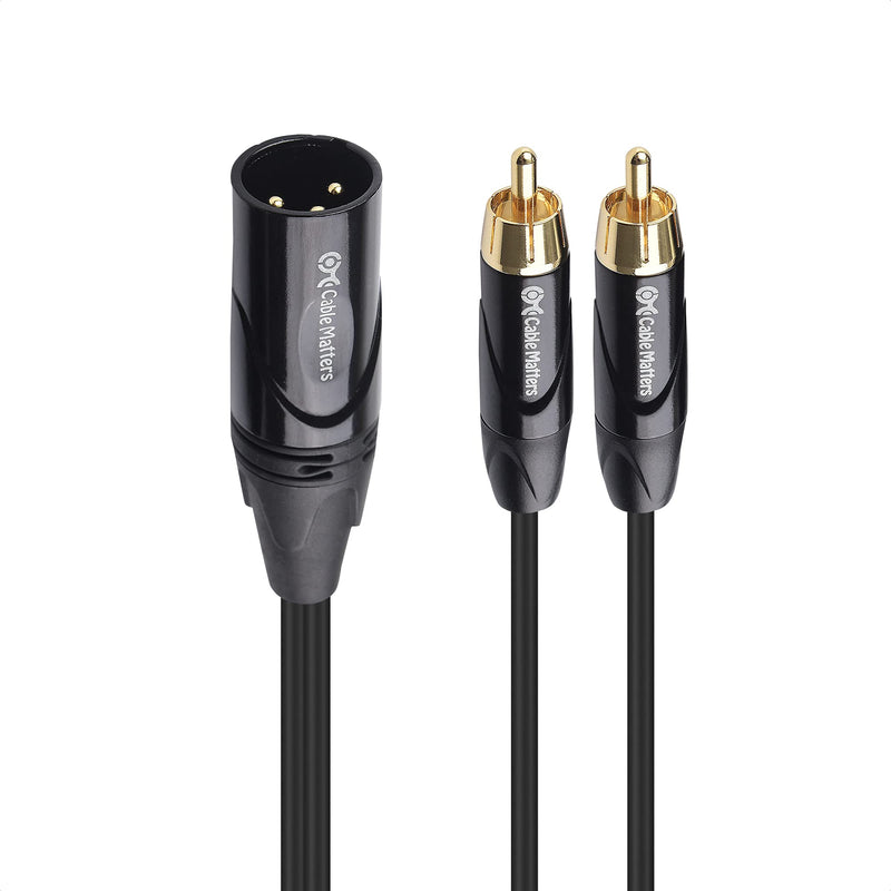 Cable Matters Dual RCA to XLR Stereo Audio Splitter Cable 10 ft / 3m (XLR to Dual RCA Splitter Adapter) in Black 10 Feet