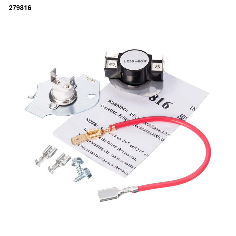 [AUSTRALIA] - 8544771 Dryer Heating Element, 279973 3392519 Thermal Fuse and 279816 Thermostat Dryer Replacement Kit Compatible with Maytag, Kenmore and More 