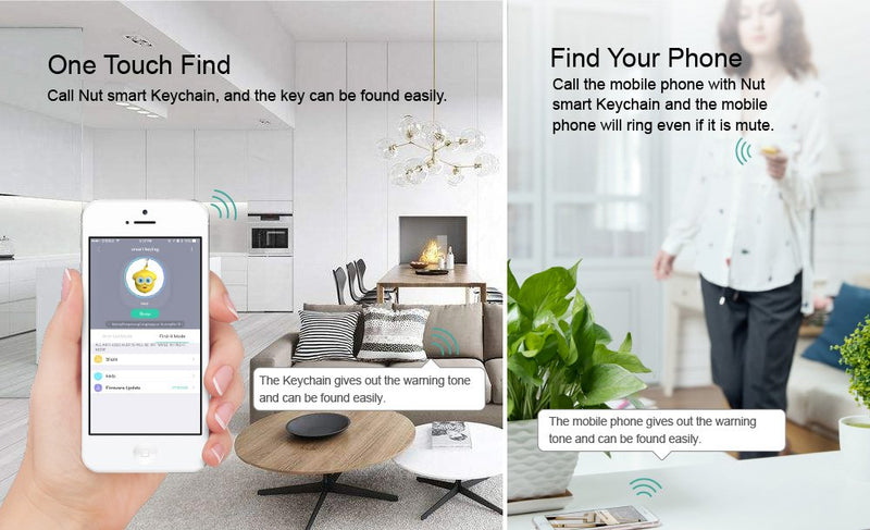 Nut Smart Keychain - The Specialist Bluetooth Key Finder and Phone Finder, Disconnection Alarm Make The Key Easy find Never Forget.