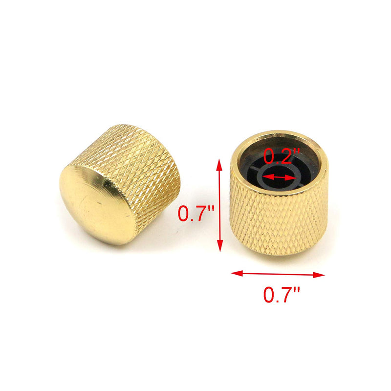 Geesatis 4 pcs Guitar Speed Control Knobs Volume Tone Dome Knob for Telecaster Electric Guitar or Bass, Gold