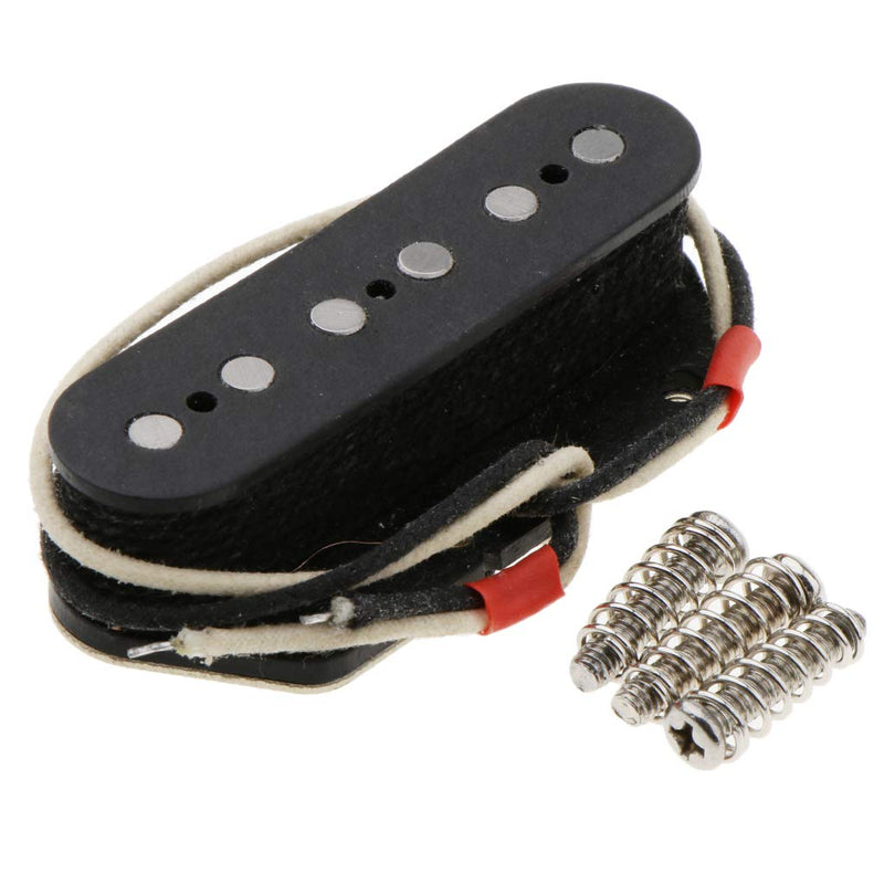 Alnicov Guitar Pickup Alnico V Single Coil Bridge Position with Wooden Box, Springs and mounting Screws for Electric Guitars - Black (Excellent Sounds)