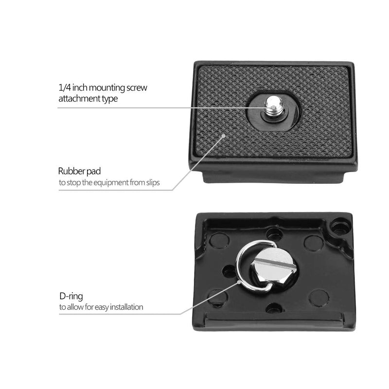 Acouto Quick Release Plate for Camera Tr with 1/4'' Screw Mount Fit for Manfrotto 3157N 3030 3130 3160 3262QR Aluminum Alloy + Rubber