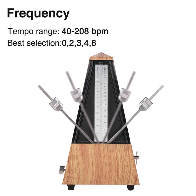 ammoon Mechanical Metronome ABS Material for Guitar Violin Piano Bass Musical Instrument Practice Tool for Beginners Musicians-Wood Wood