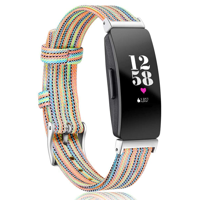 Maledan Woven Fabric Bands and Pattern Bands Compatible for Fitbit Inspire 2/ Fitbit Inspire HR/Inspire,Large
