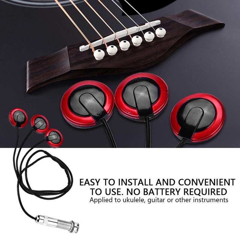 Bnineteenteam Guitar Pick Up Piezo Pickup Transducer Pickups for Guitars Violin Ukulele Banjo, etc