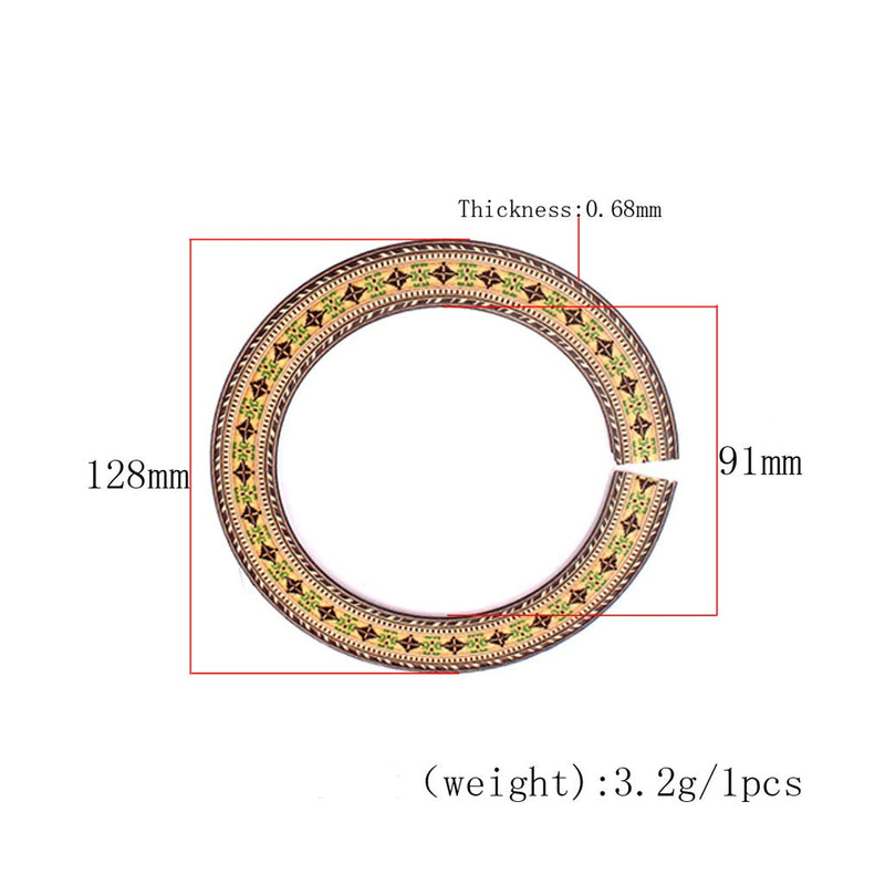 Alnicov Wood Acoustic and classical Guitar Soundhole Rosette Inlay Guitar Sound Hole Decoration 3 PieceS