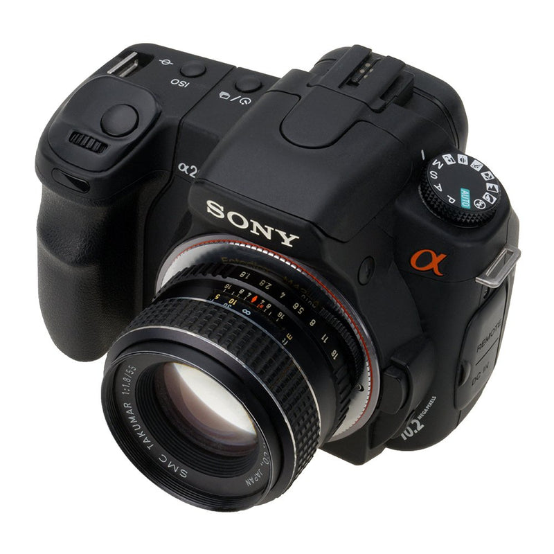 Fotodiox Pro Lens Mount Adapter - M42 Type 1 (42mm x1 Screw Mount) Lens to Sony Alpha A-Mount (and Minolta AF) Mount SLR Camera Body, Diox Chrome (M42-SnyA-Pro-V1)
