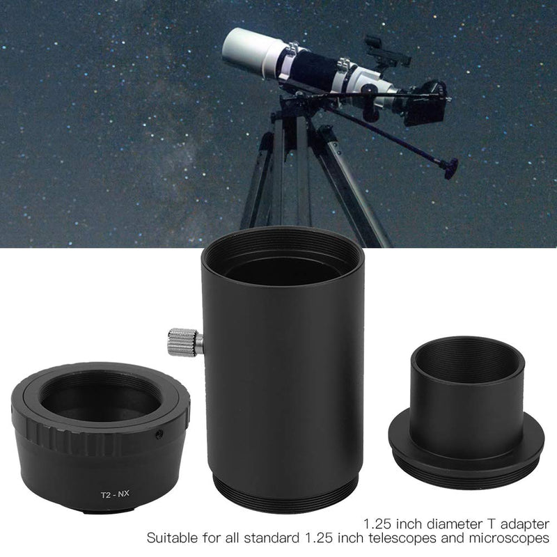 Telescope Camera Adapters with T-Ring, 1.25 Inch Fixed Astronomical Photography Extension Tube Sleeve Extended Cylinder for Samsung NX Port Camera and T2 Telescope