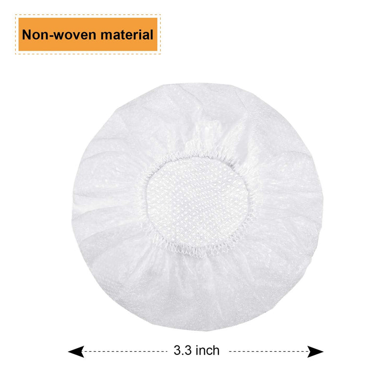100 Pieces Headphone Ear Covers Disposable Earphone Overs Sanitary Non-Woven Stretch Earpad Covers Earcup Covers Fit for Most on Ear Headphones (8.5 cm) 8.5 cm White