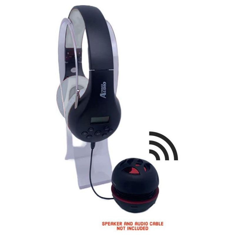 Things Audio Portable Personal FM Radio Headphones Pull-Out Antenna for Great Reception, Walking, Jogging, Relaxing, School, Talk Radio - Powered by 2AA Batteries (Not Included) (Black & Gray) Black & Gray