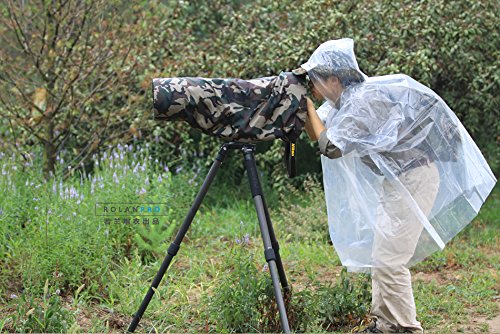 ROLANPRO Rain Cover Raincoat for Telephoto Lens Rain Cover/Lens Raincoat Army Green Camo Guns Clothing L