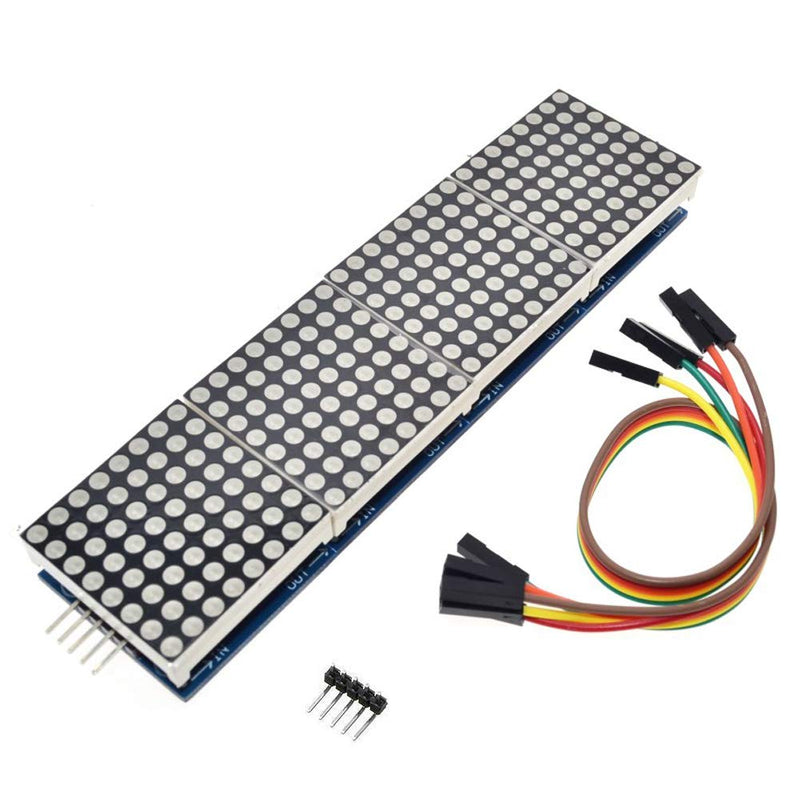 DAOKI MAX7219 Dot led Matrix MCU 8x32 Control LED Display Module Drive for Arduino Raspberry Pi 4 in 1 Blue