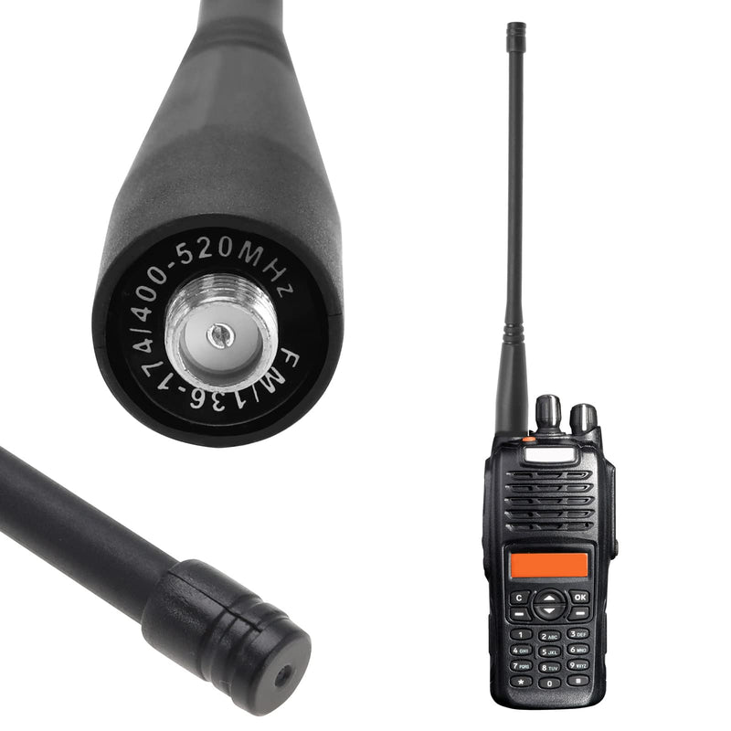4PCS Dual Band VHF 136-174MHz UHF 400-520MHz SMA-Female Antenna Compatible with Baofeng Handheld Radio GT-3 UV-5R UV5RE UV5RA 50ohm Impedance 17cm VHF 136-174MHz & UHF 400-520MHz