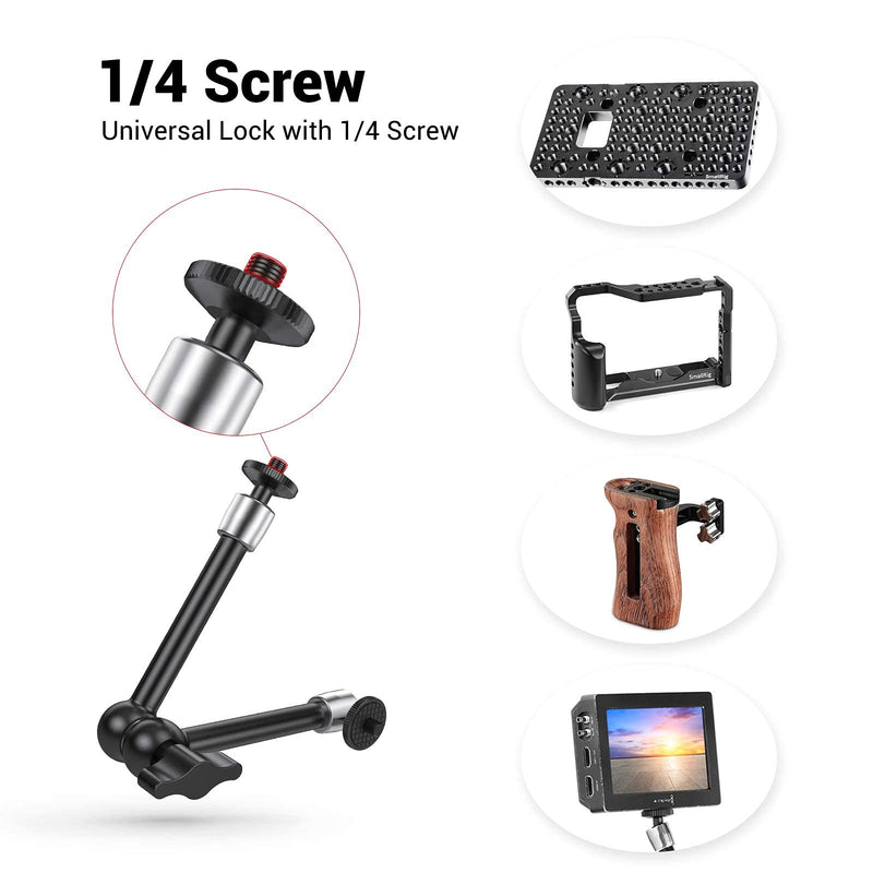 SMALLRIG 9.5 inch Adjustable Articulating Magic Arm with Both 1/4" Thread Screw for LCD Monitor/LED Lights - 2066