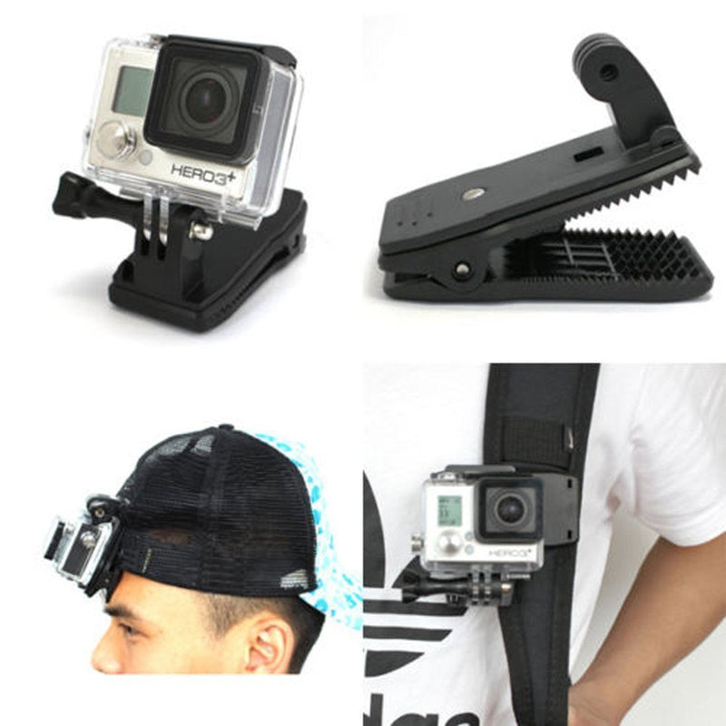 Action Mount Wearable Backpack Clip and Phone Holder Setup. Compatible Mount System with Wearable Battery Pack, and Sport Camera. Wear Your Device While Hiking/Traveling. (Backpack Clip/Phone Mount) Backpack Clip/Phone Mount