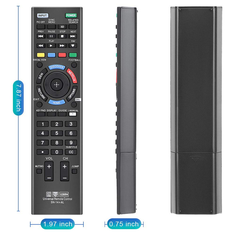 Gvirtue Universal Remote Control GSN-14+AL for Almost All Sony RM-YD005 RM-YD014 RM-YD018 RM-YD021 RM-YD024 RM-YD025 YD026 YD027 RM-YD028 RM-YD040 RM-YD063 RM-YD065 RM-YD092 RM-YD102 RM-YD103 RM-Y156